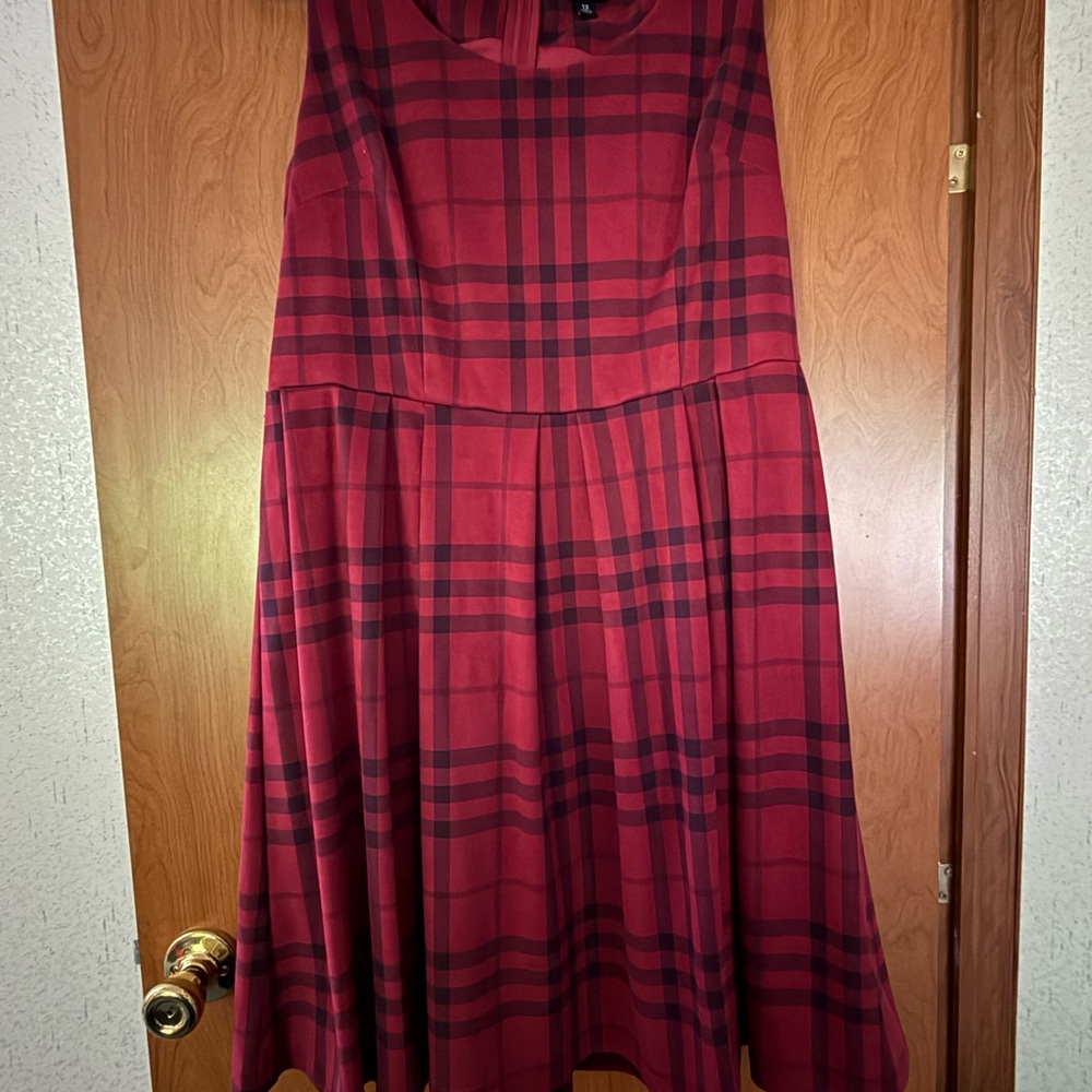Torrid Red Plaid Sleeveless Dress Size 12